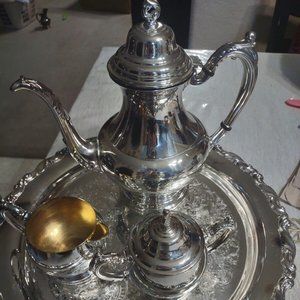 Jostens Heirloom Plate 4 Piece Silverplate Tea Set